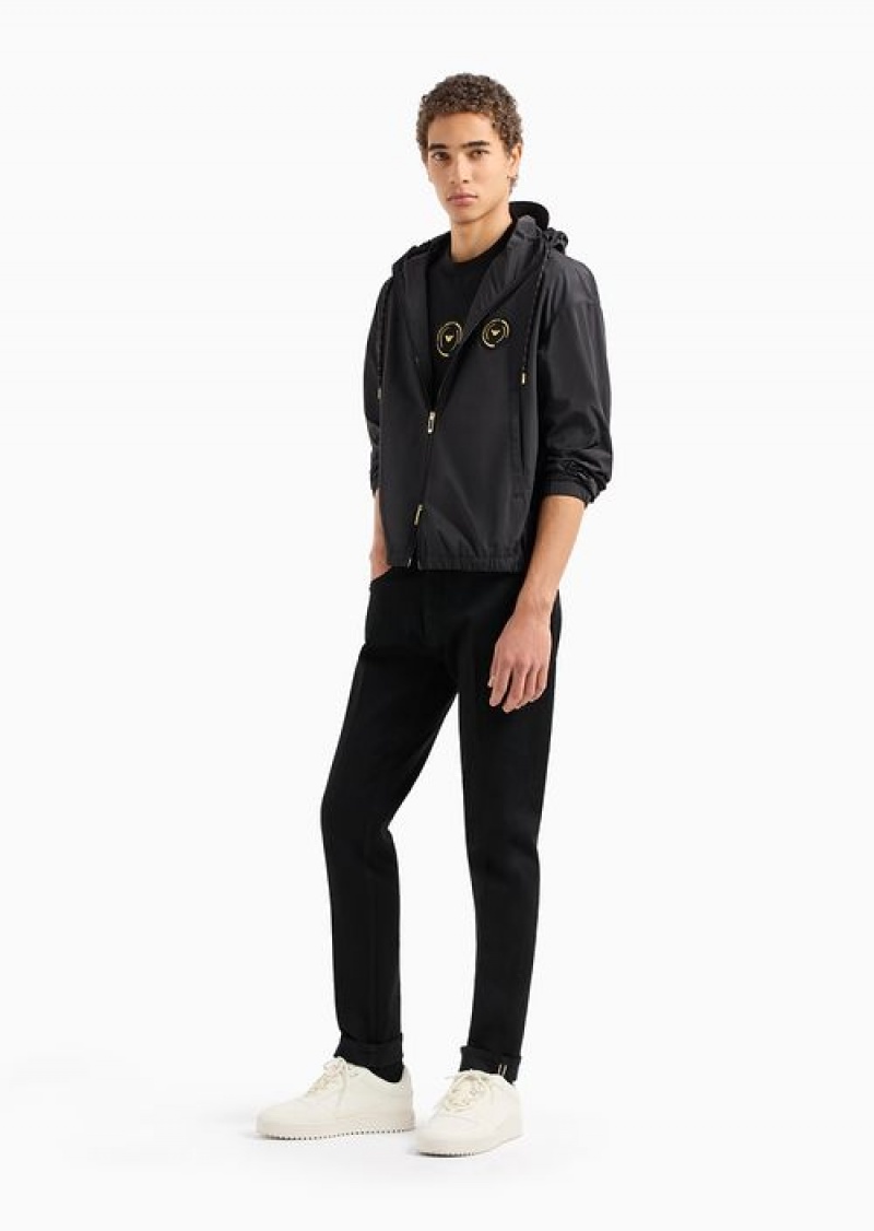 Black Emporio Armani J75 Slim-fit Denim Jeans With All-over Ramadan Capsule Collection Rhinestones | EA-SN57986