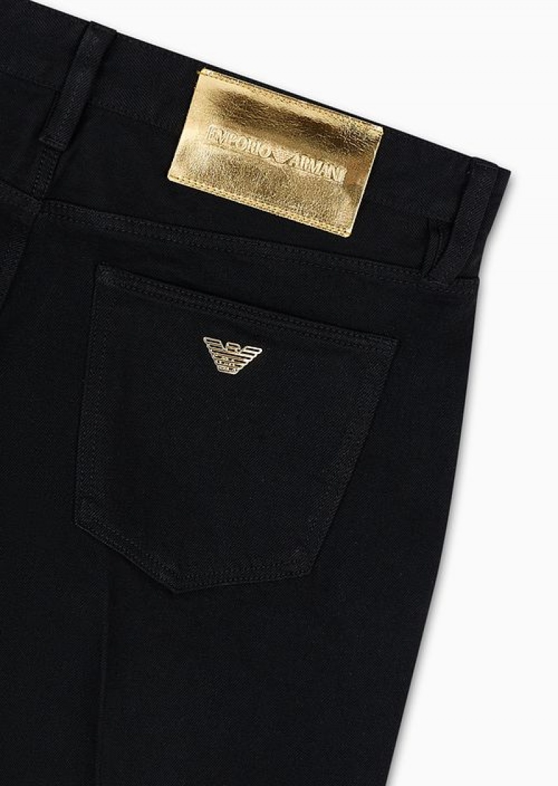 Black Emporio Armani J75 Slim-fit Denim Jeans With All-over Ramadan Capsule Collection Rhinestones | EA-SN57986