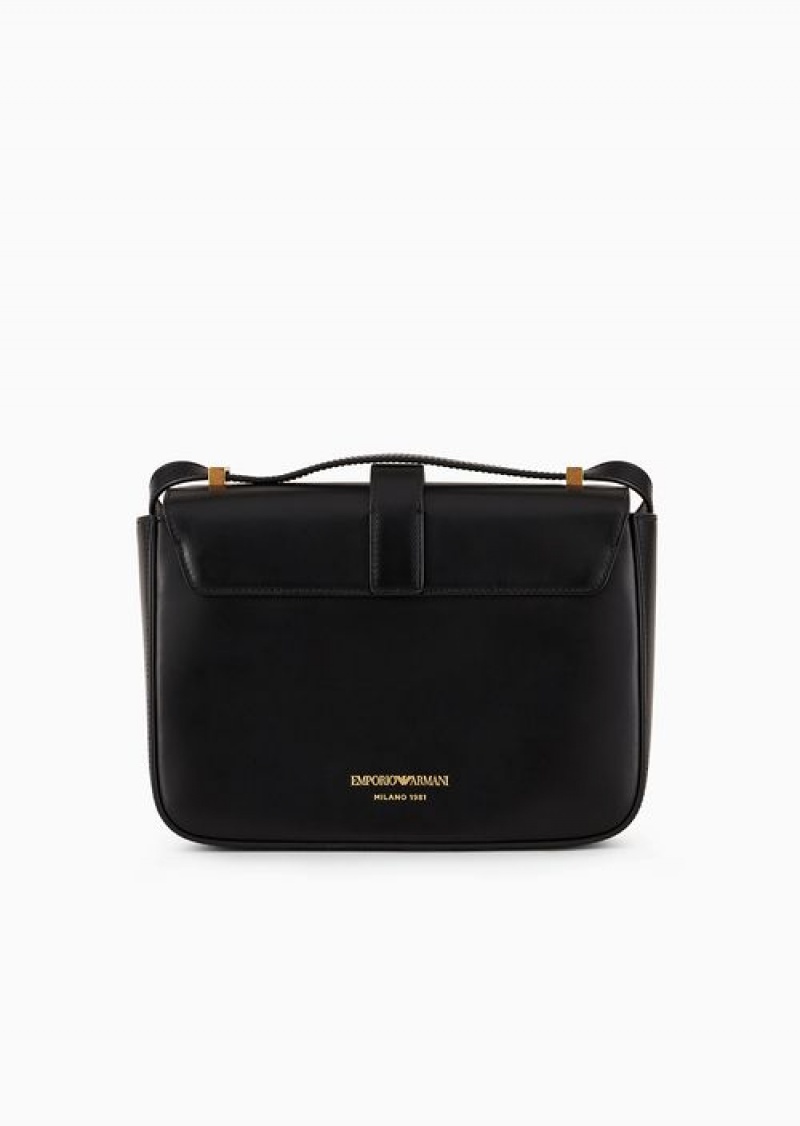 Black Emporio Armani Leather Shoulder Bag | EA-SN57365