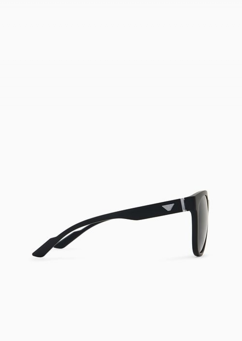 Black Emporio Armani Men’s Panto Glasses With Interchangeable Temples | EA-SN59496