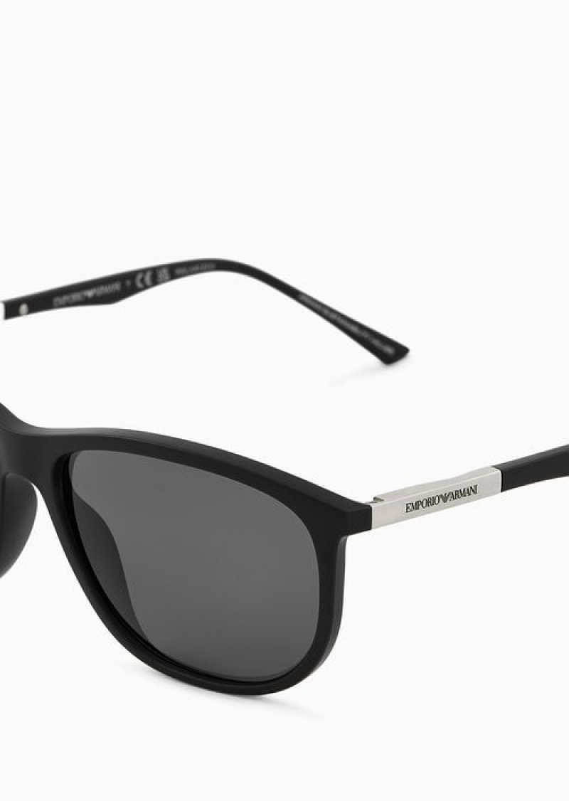 Black Emporio Armani Men’s Pillow Glasses | EA-SN59447