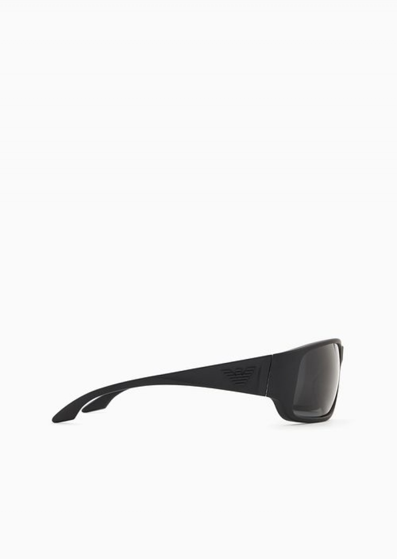 Black Emporio Armani Men’s Rectangular Sunglasses | EA-SN59502