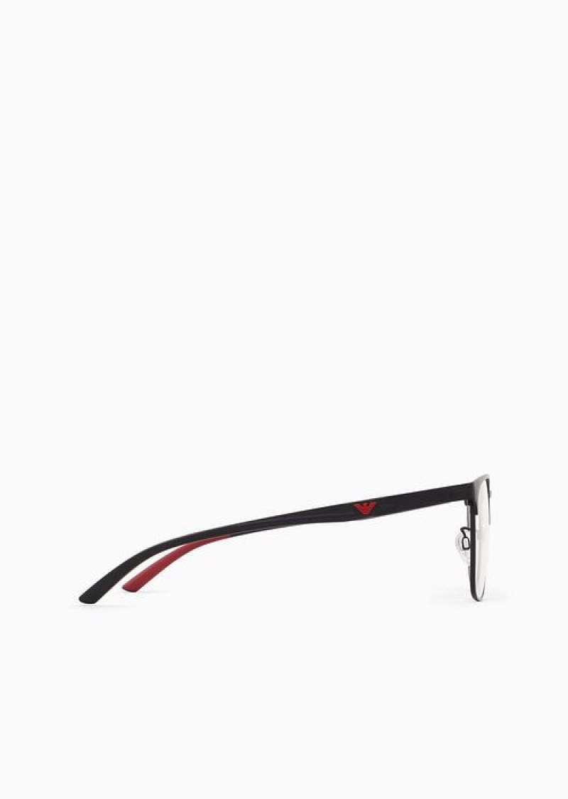 Black Emporio Armani Men’s Square Glasses | EA-SN59400