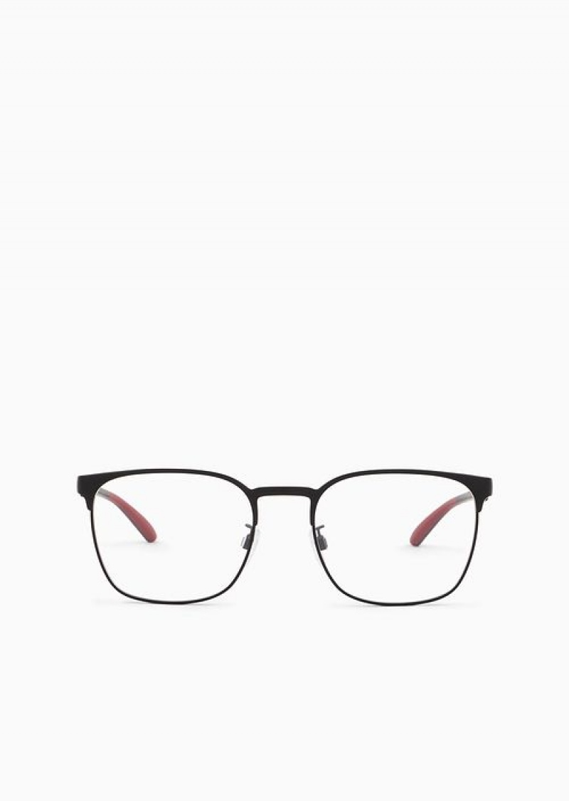 Black Emporio Armani Men’s Square Glasses | EA-SN59400