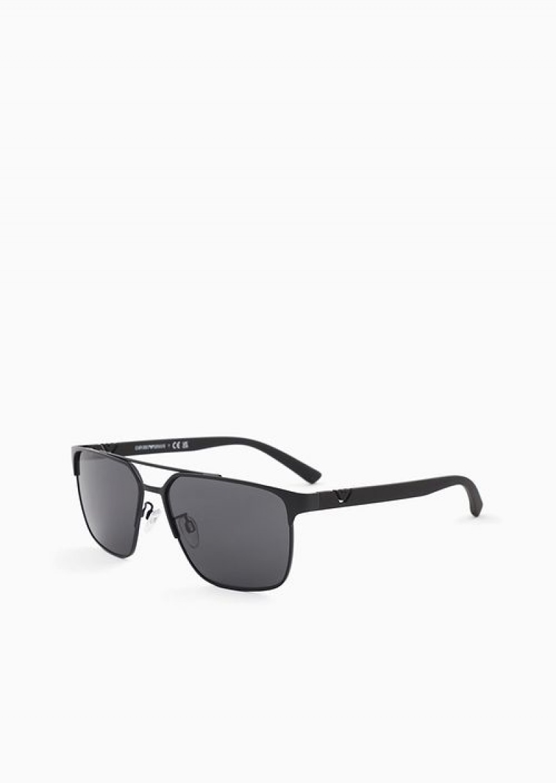 Black Emporio Armani Men’s Square Sunglasses | EA-SN59422