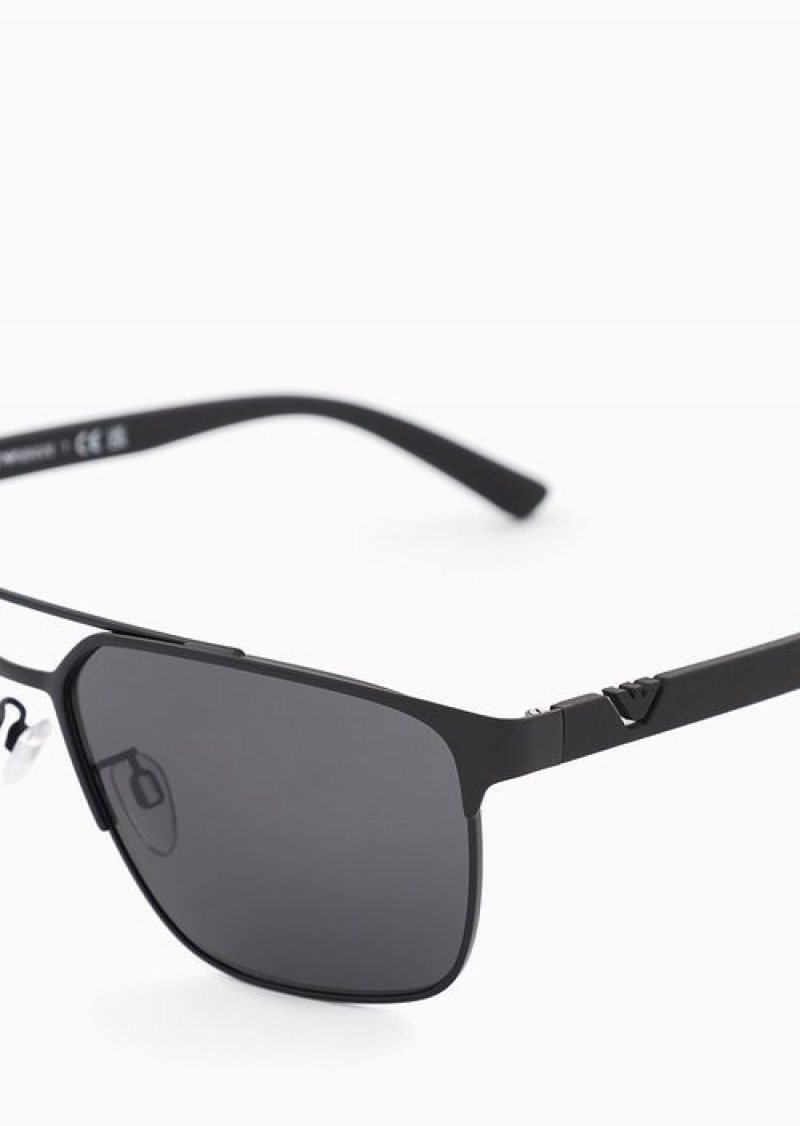 Black Emporio Armani Men’s Square Sunglasses | EA-SN59422