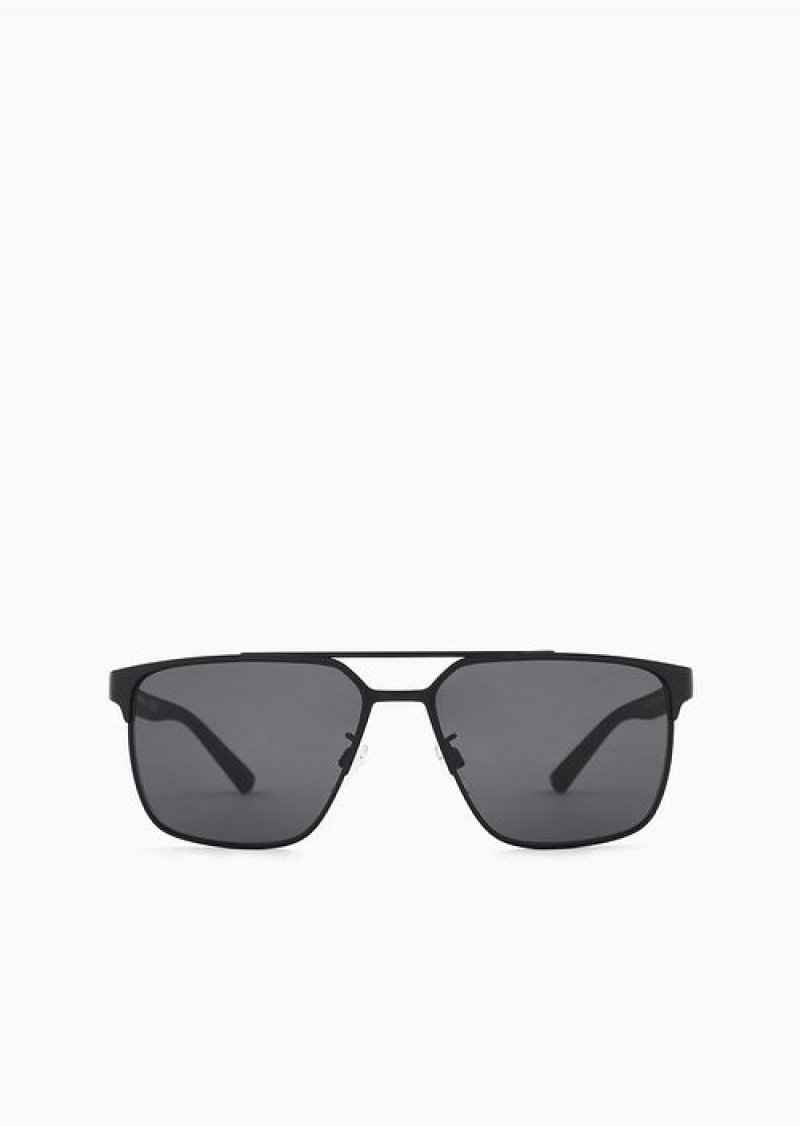 Black Emporio Armani Men’s Square Sunglasses | EA-SN59422