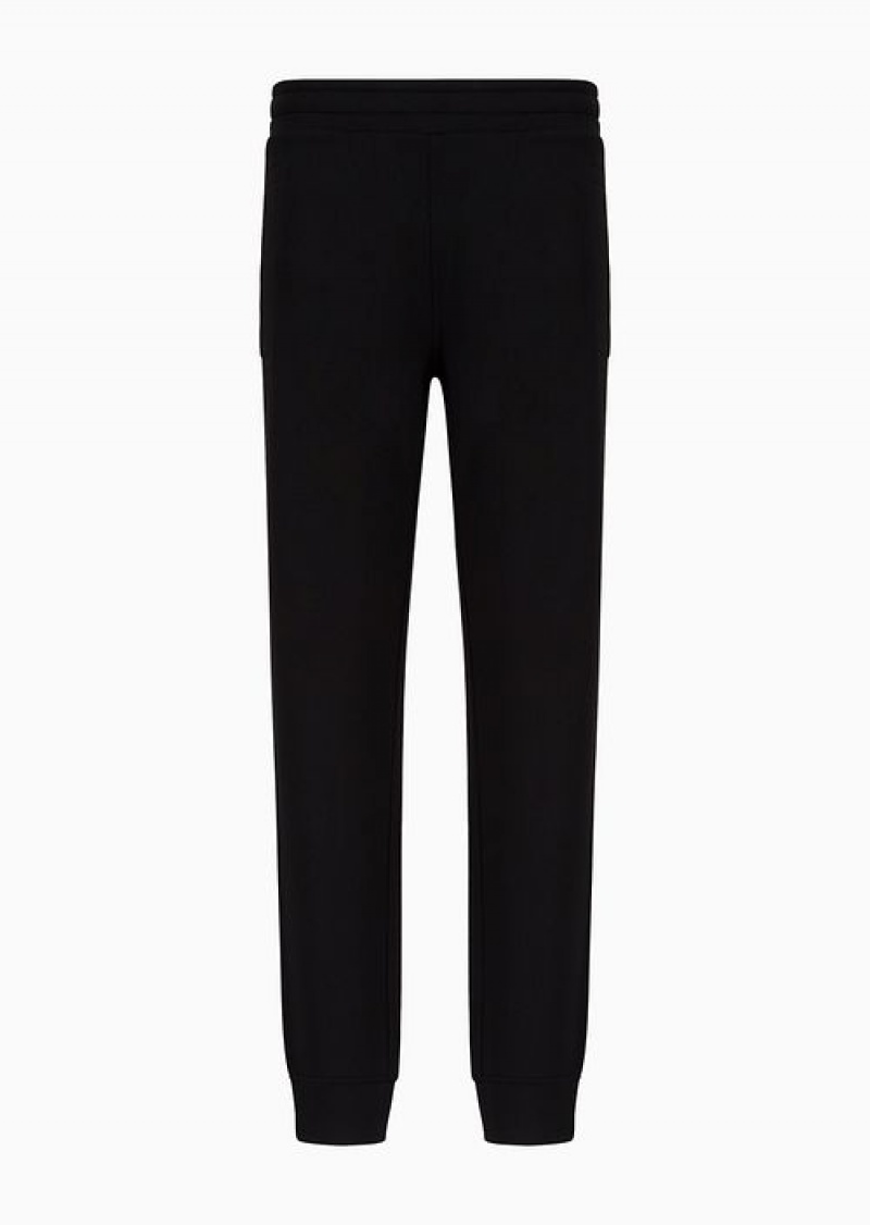 Black Emporio Armani Modal-blend Jersey-fleece Joggers | EA-SN58372