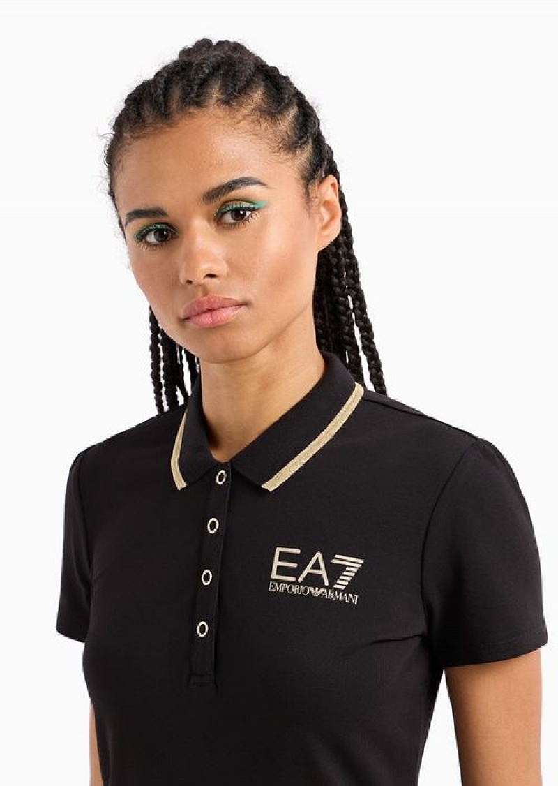 Black Emporio Armani Polo Shirts | EA7-SN59636