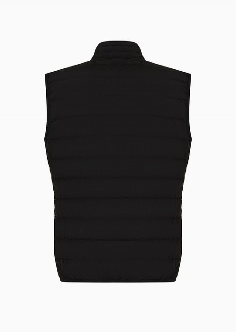 Black Emporio Armani Premium Shield Packable Gilet | EA7-SN59802