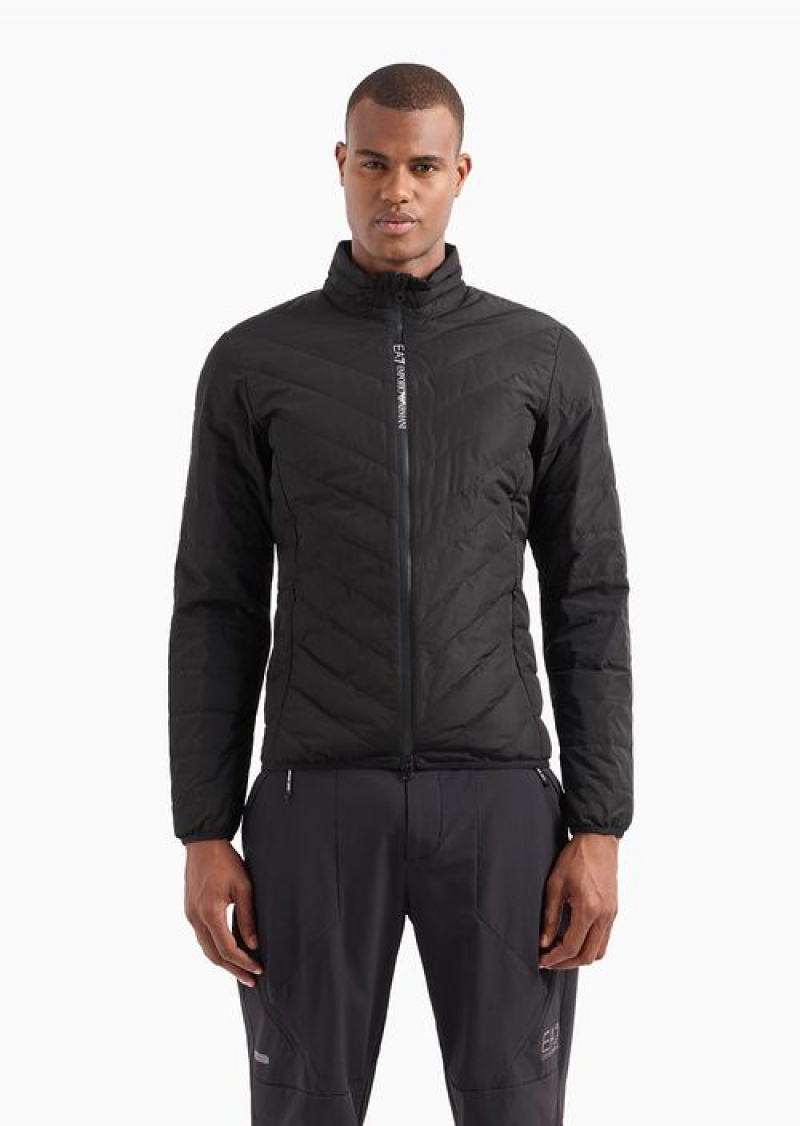 Black Emporio Armani Premium Shield Packable Puffer Jacket | EA7-SN59803