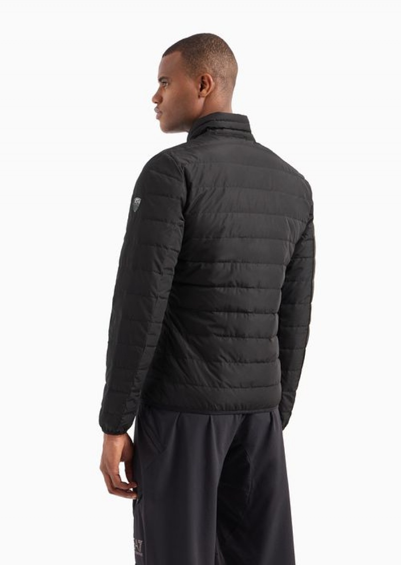 Black Emporio Armani Premium Shield Packable Puffer Jacket | EA7-SN59803