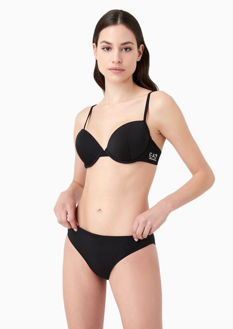 Black Emporio Armani Push-up Bikini With Logo | EA7-SN59604