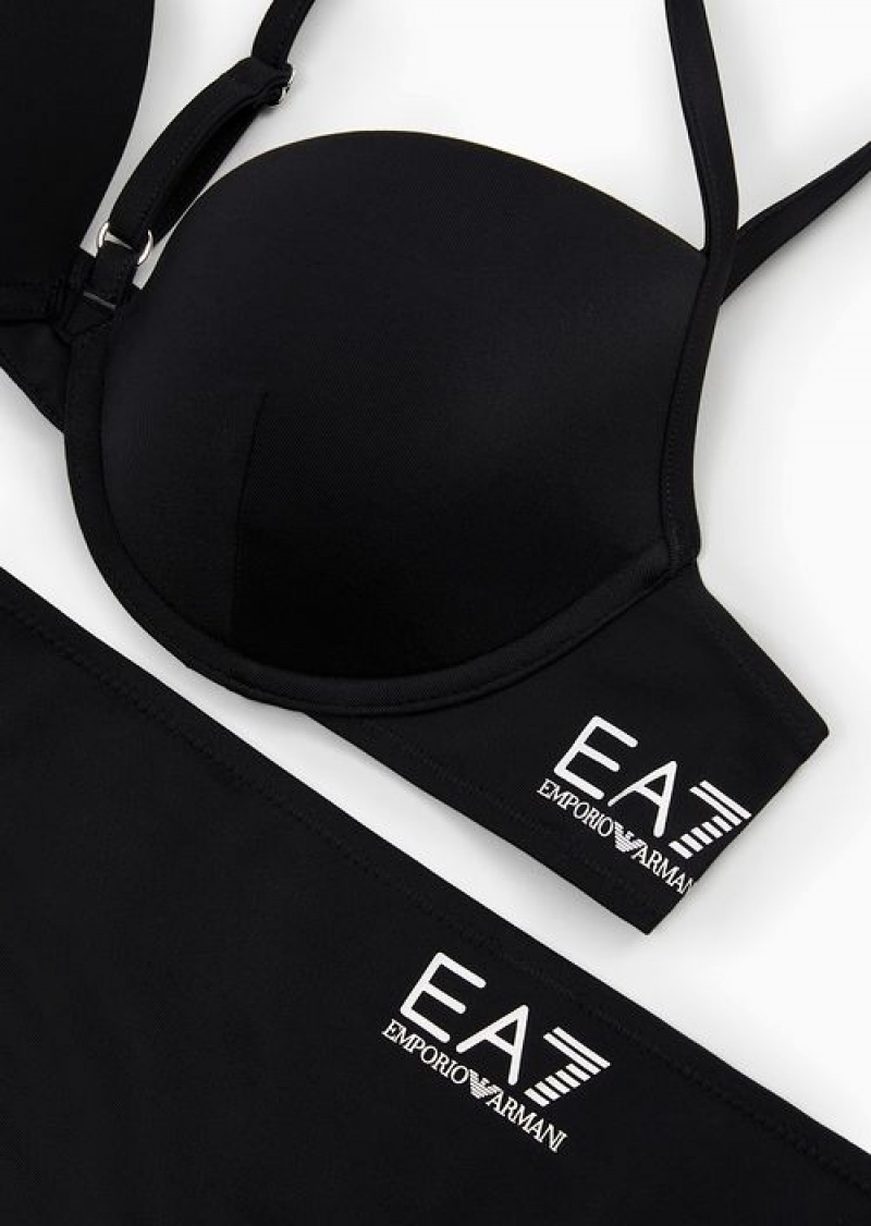 Black Emporio Armani Push-up Bikini With Logo | EA7-SN59604