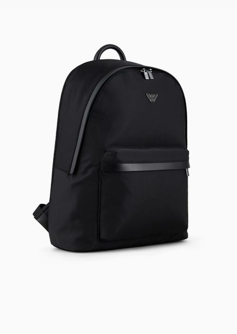 Black Emporio Armani Recycled-nylon Backpack | EA-SN59019