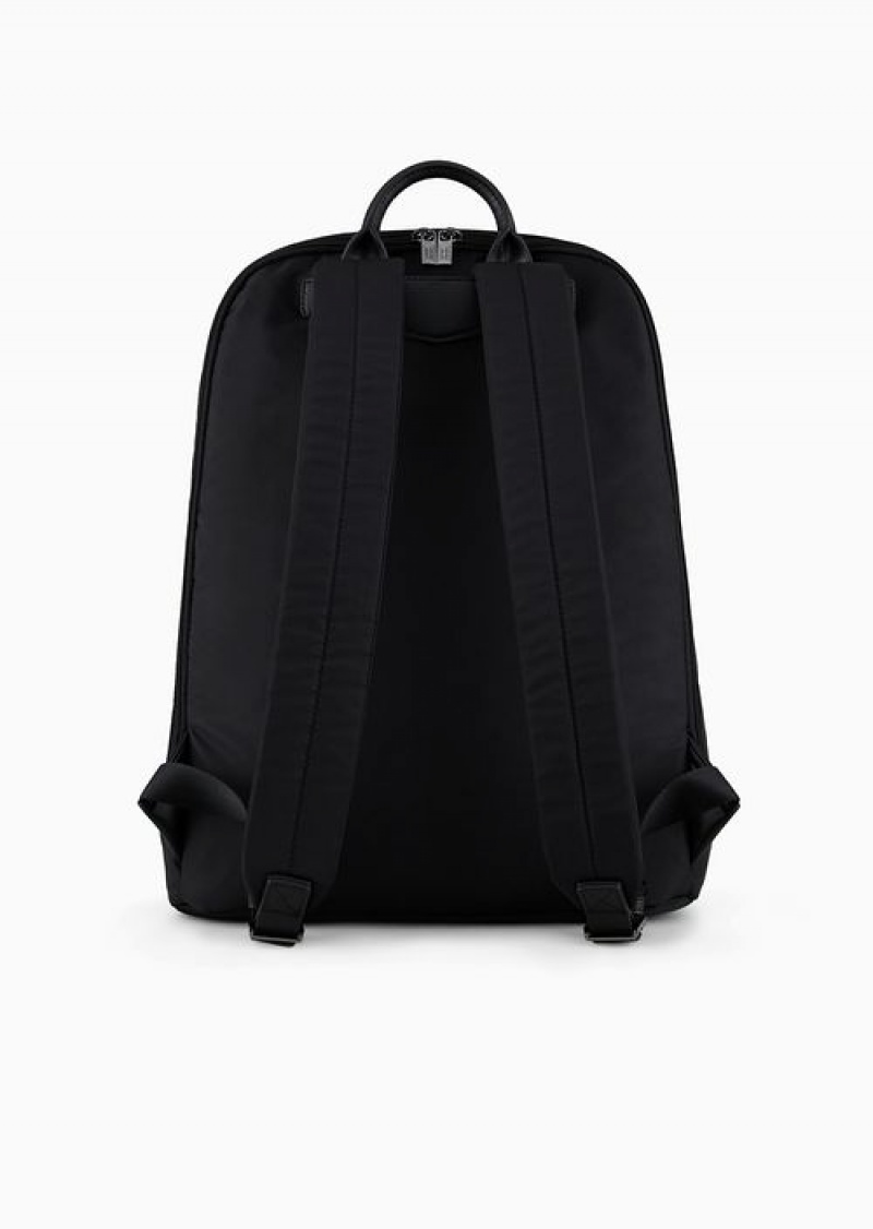 Black Emporio Armani Recycled-nylon Backpack | EA-SN59019