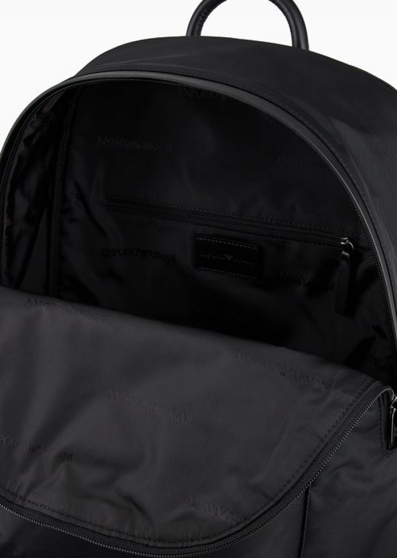 Black Emporio Armani Recycled-nylon Backpack | EA-SN59019