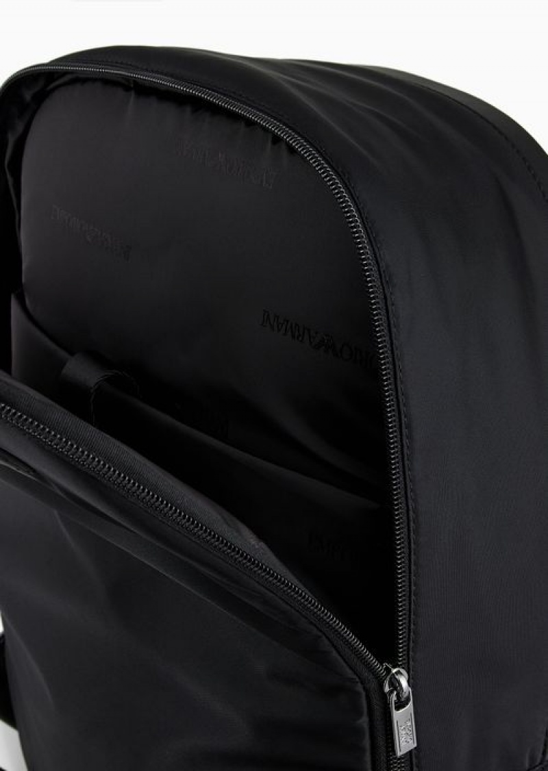 Black Emporio Armani Recycled-nylon Backpack | EA-SN59019