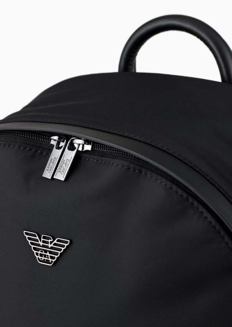 Black Emporio Armani Recycled-nylon Backpack | EA-SN59019