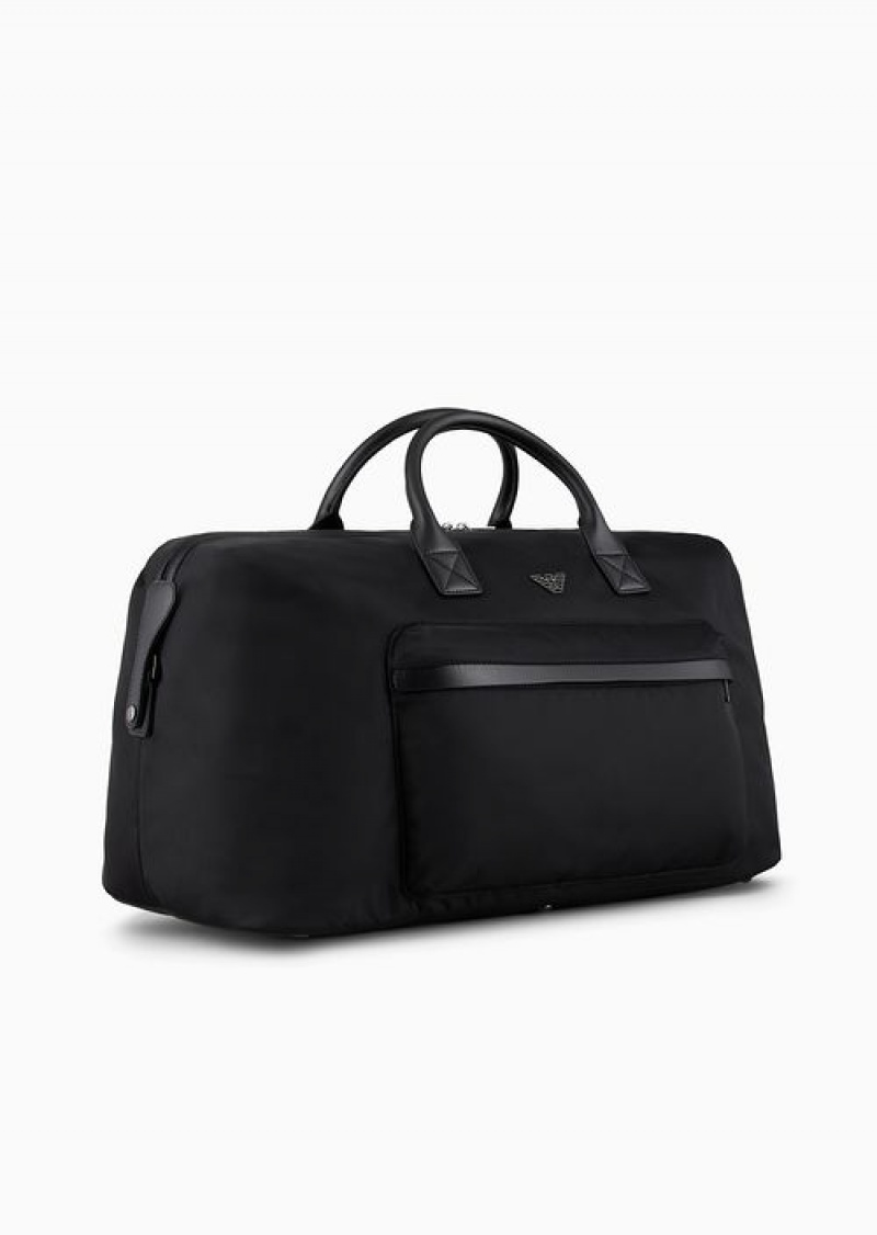 Black Emporio Armani Recycled-nylon Duffel Bag | EA-SN59110