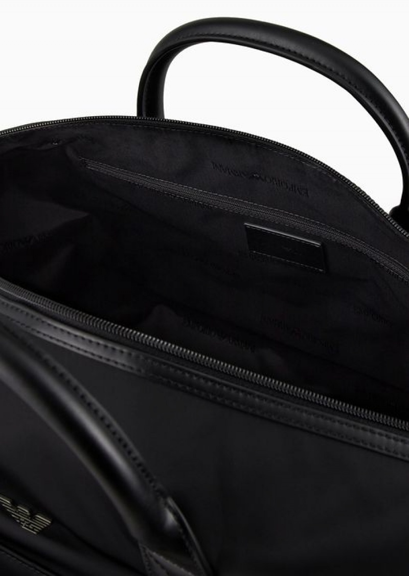 Black Emporio Armani Recycled-nylon Duffel Bag | EA-SN59110