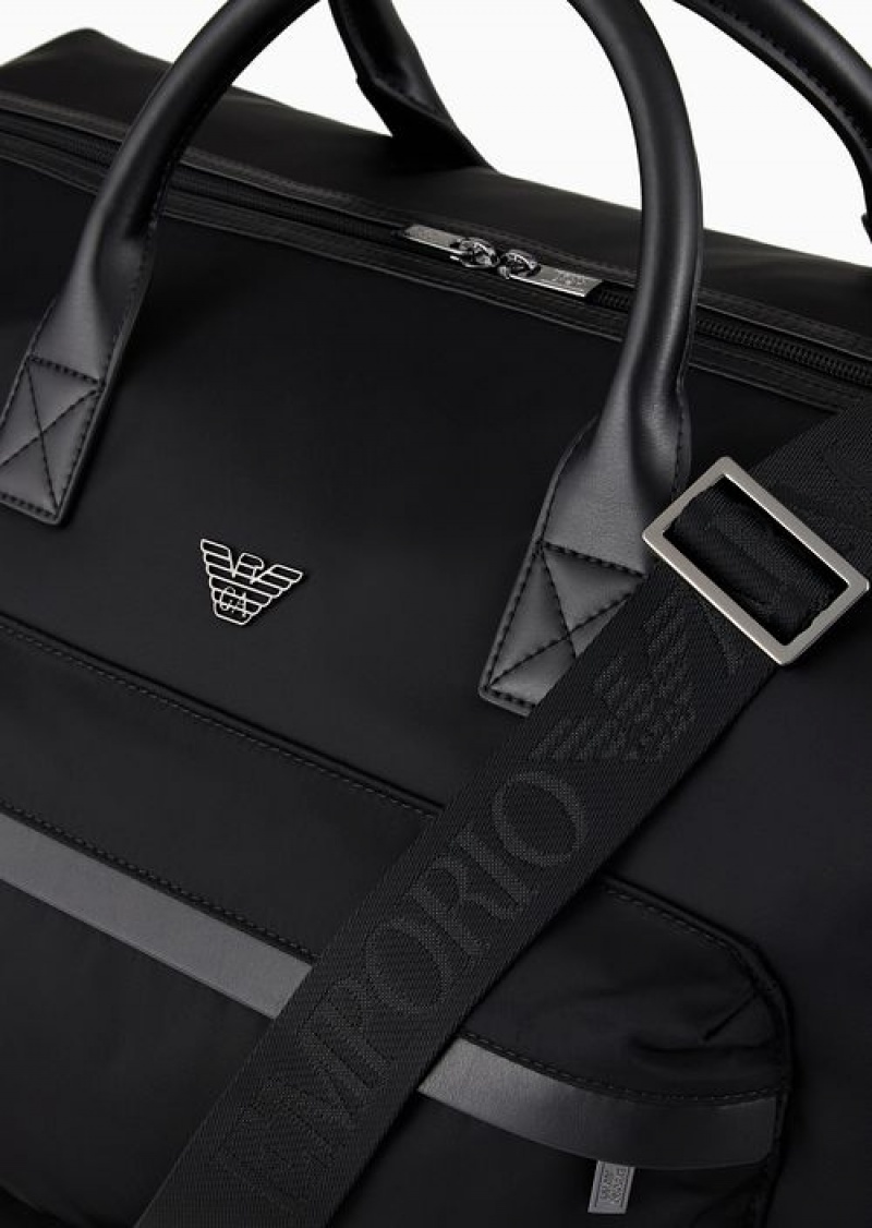 Black Emporio Armani Recycled-nylon Duffel Bag | EA-SN59110