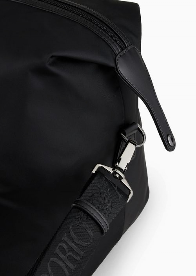 Black Emporio Armani Recycled-nylon Duffel Bag | EA-SN59110