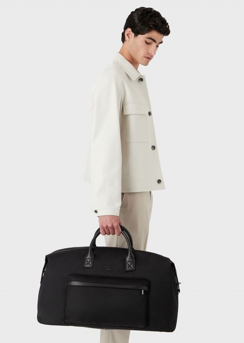 Black Emporio Armani Recycled-nylon Duffel Bag | EA-SN59110