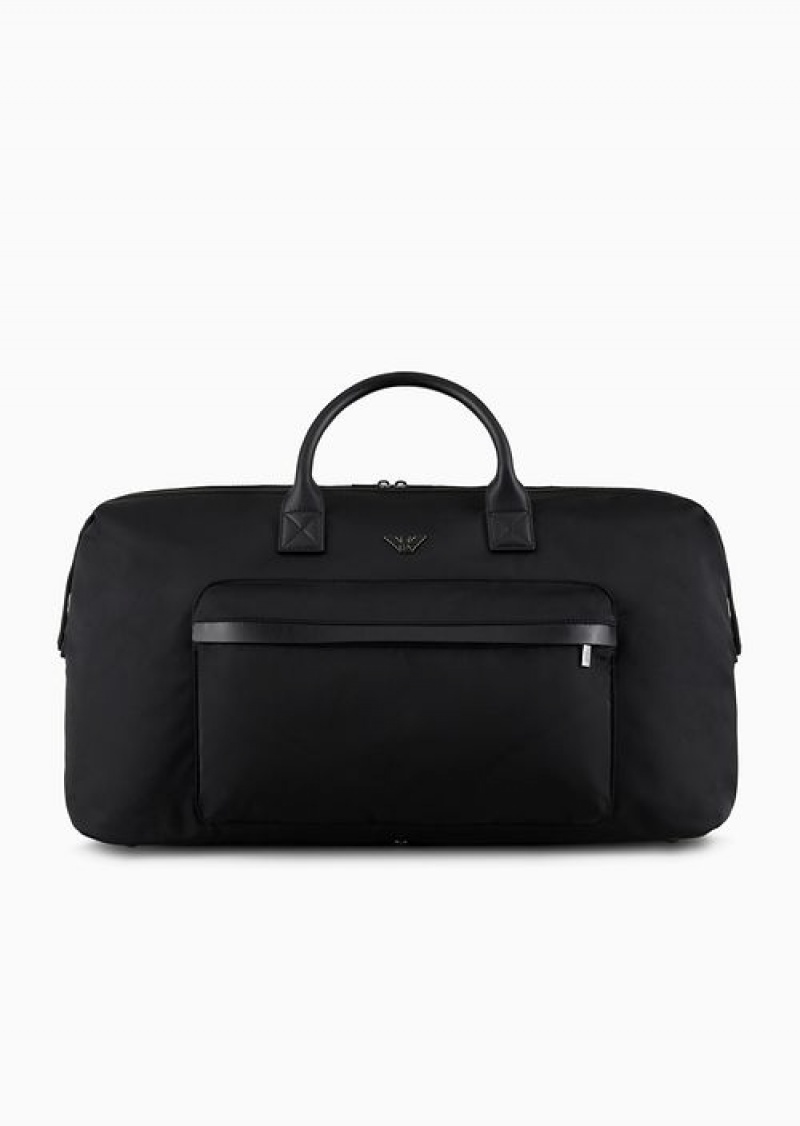 Black Emporio Armani Recycled-nylon Duffel Bag | EA-SN59110