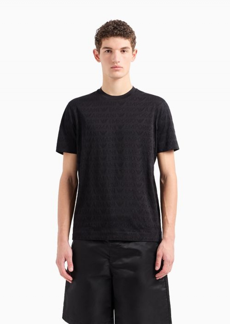 Black Emporio Armani Regular Fit T-shirts | EA-SN58759