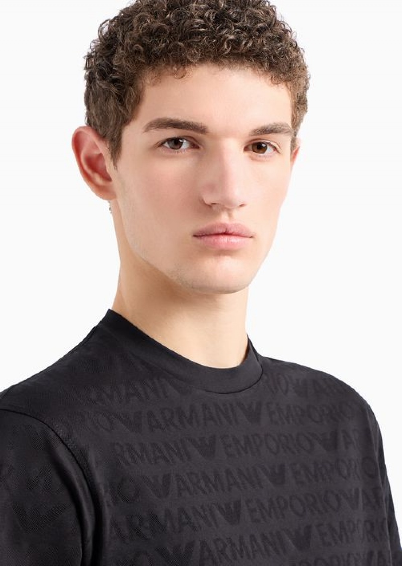 Black Emporio Armani Regular Fit T-shirts | EA-SN58759