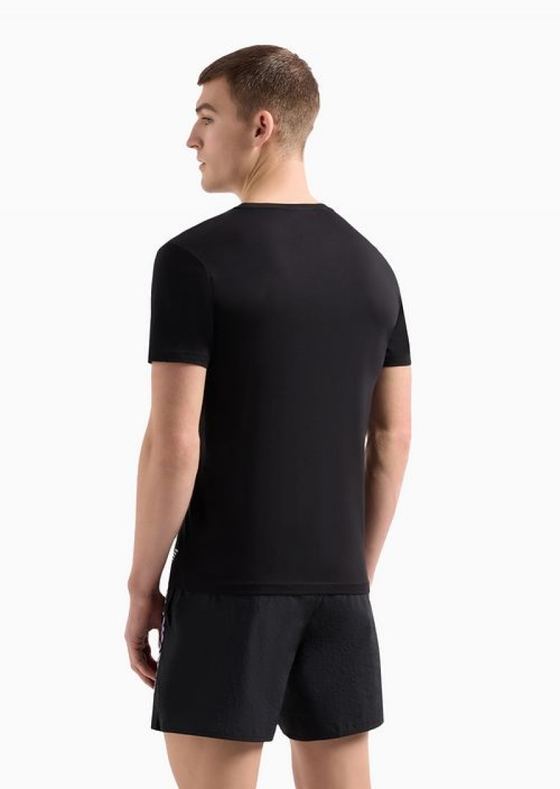 Black Emporio Armani Regular Fit T-shirts | EA-SN58760