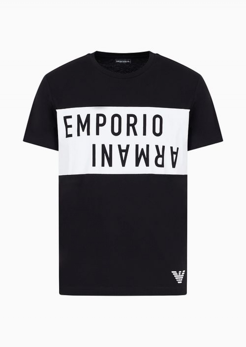 Black Emporio Armani Regular Fit T-shirts | EA-SN58760