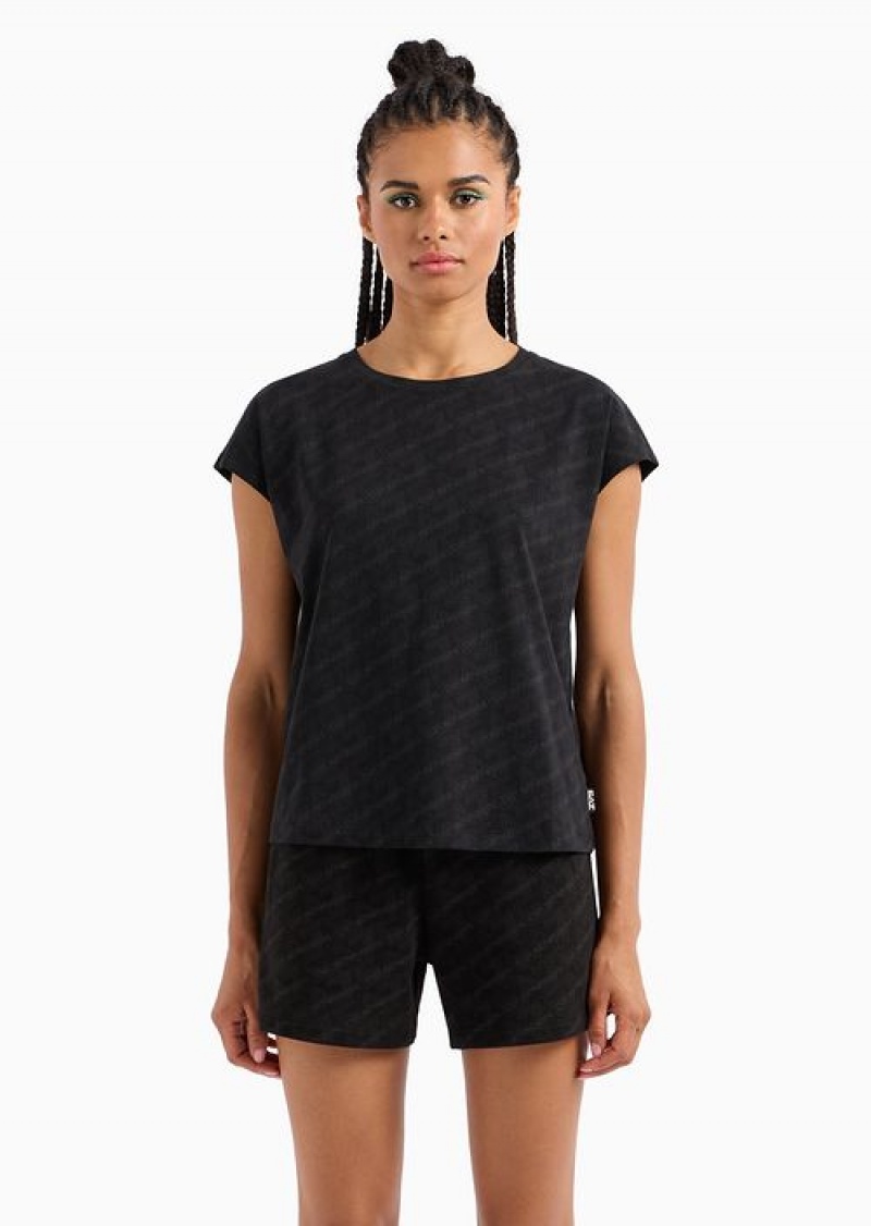 Black Emporio Armani Regular Fit T-shirts | EA7-SN59679