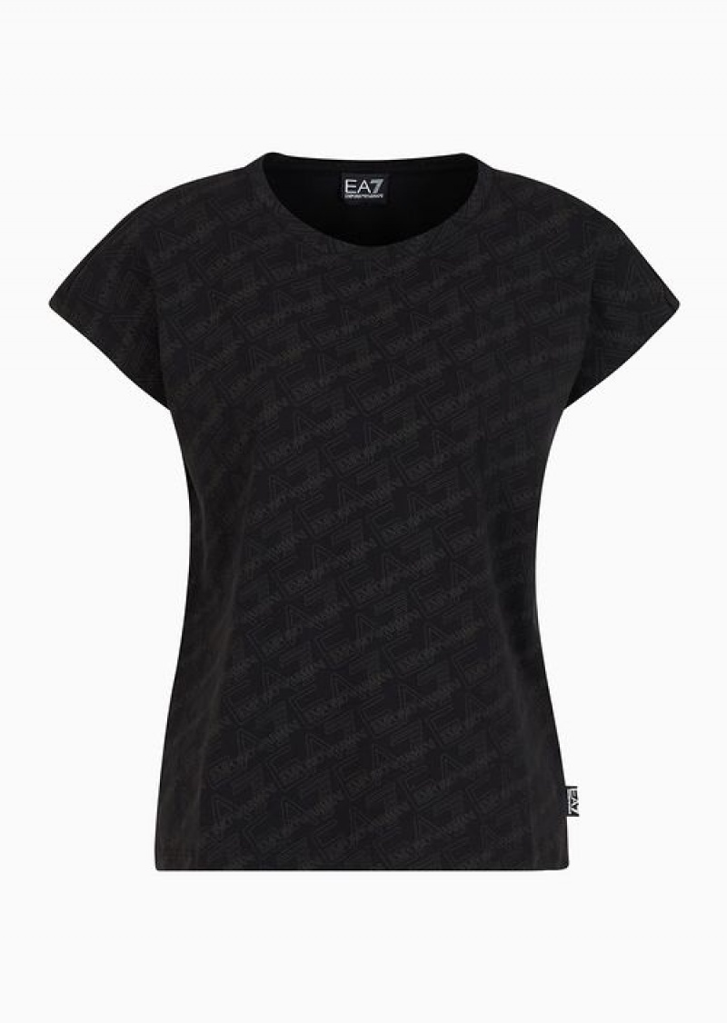 Black Emporio Armani Regular Fit T-shirts | EA7-SN59679