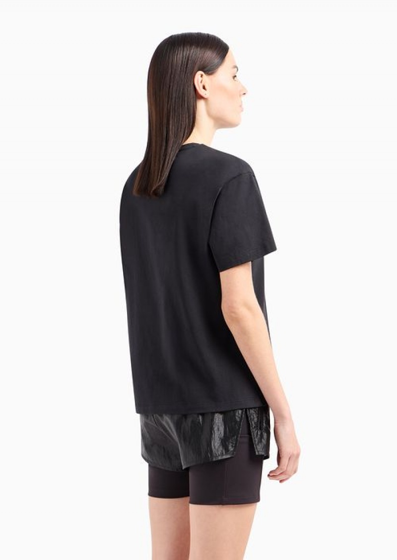 Black Emporio Armani Relaxed Fit T-shirts | EA7-SN59678