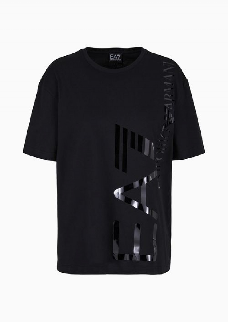 Black Emporio Armani Relaxed Fit T-shirts | EA7-SN59678