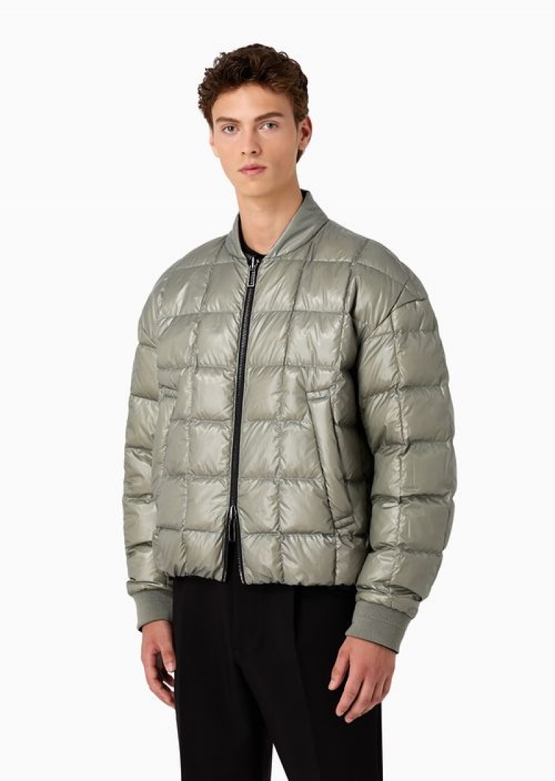 Black Emporio Armani Reversible Down Jacket With Logo Zip And Crossover Tapes | EA-SN58206