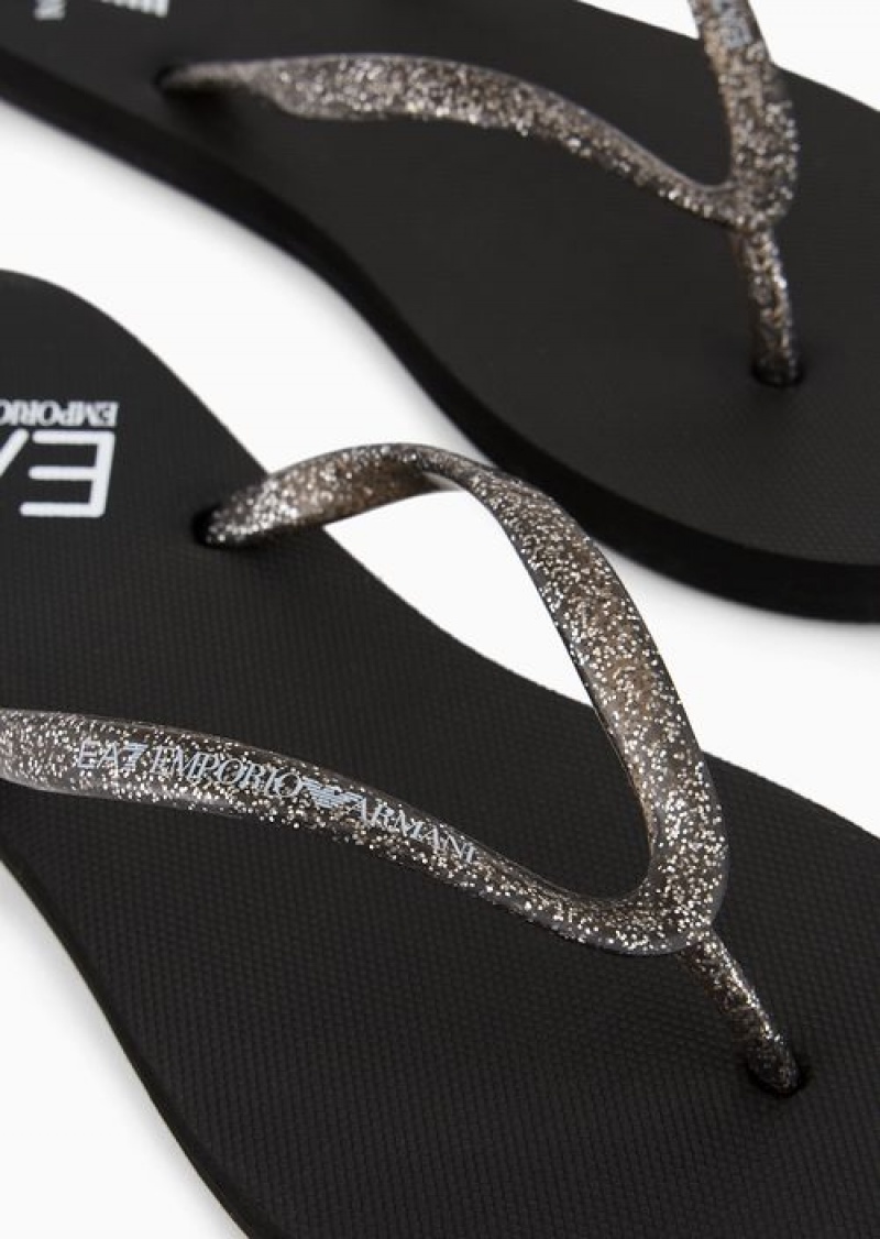 Black Emporio Armani Rubber Flip-flops | EA7-SN59776