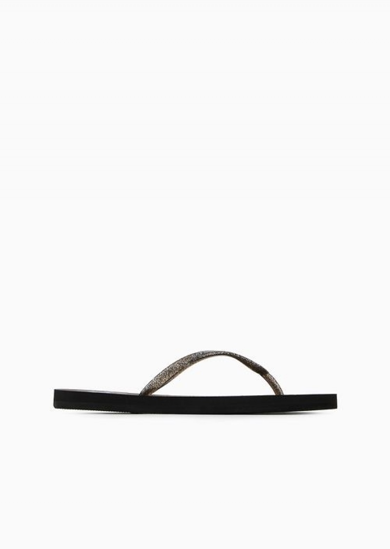 Black Emporio Armani Rubber Flip-flops | EA7-SN59776