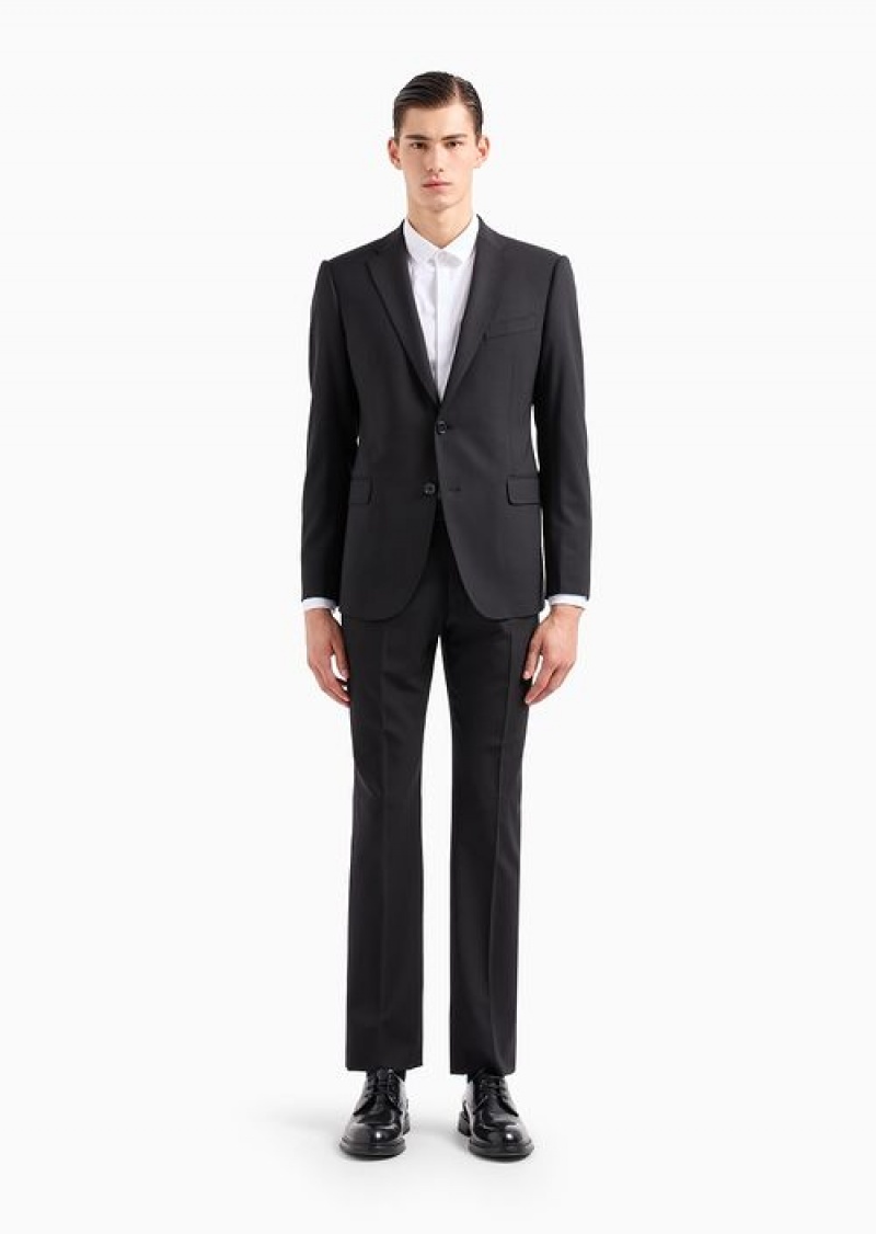 Black Emporio Armani Slim Fit Suits | EA-SN58474