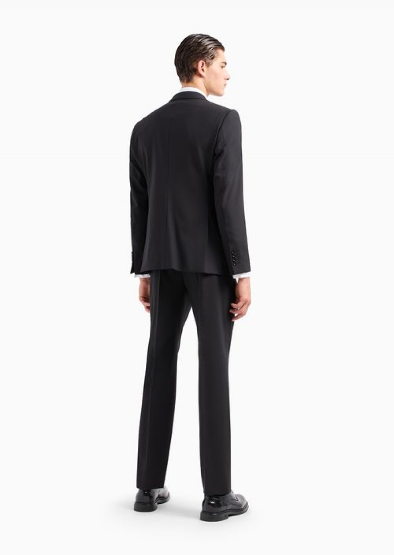 Black Emporio Armani Slim Fit Suits | EA-SN58474