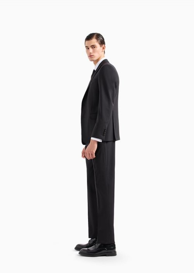 Black Emporio Armani Slim Fit Suits | EA-SN58474