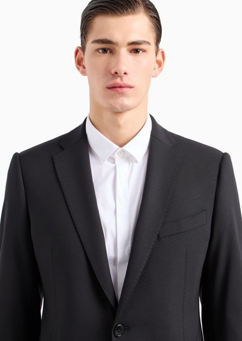 Black Emporio Armani Slim Fit Suits | EA-SN58474