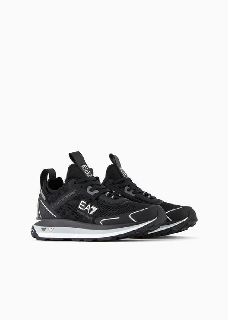 Black Emporio Armani Sneakers Black & White Altura | EA7-SN60074