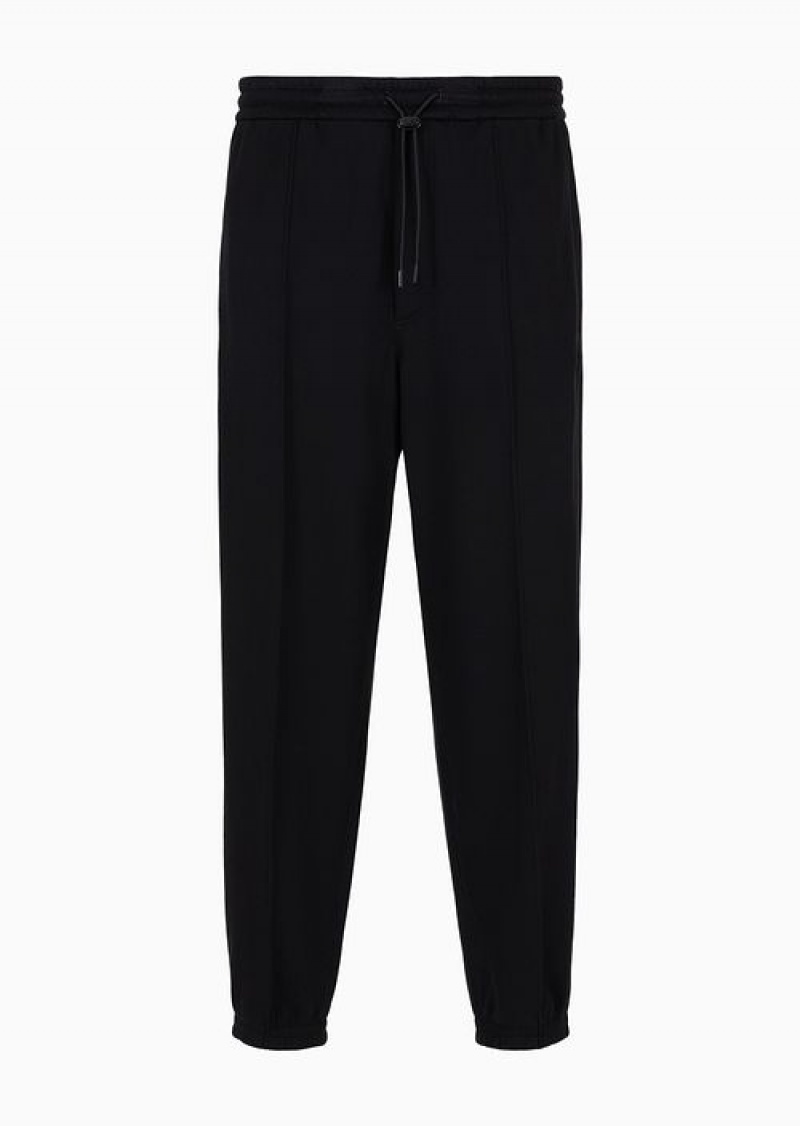 Black Emporio Armani Soft-touch Jersey Joggers With Ribbing | EA-SN58395