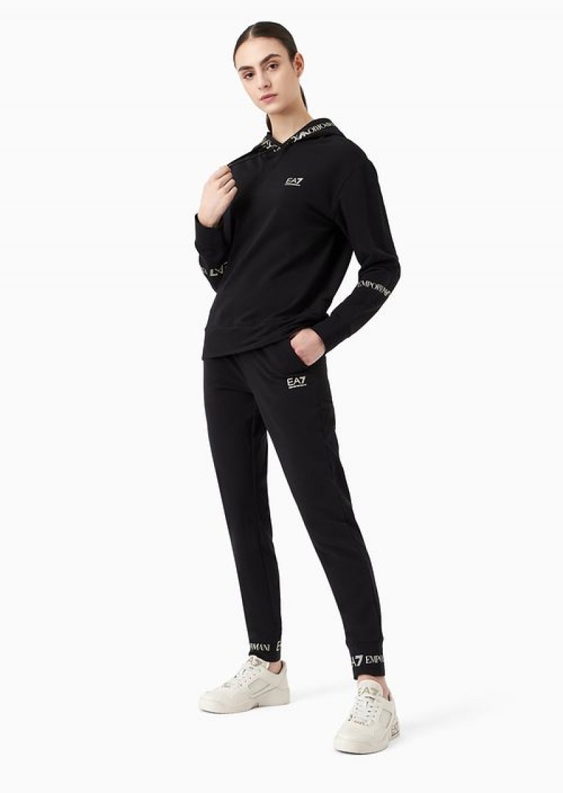 Black Emporio Armani Stretch Cotton Tracksuit | EA7-SN59626