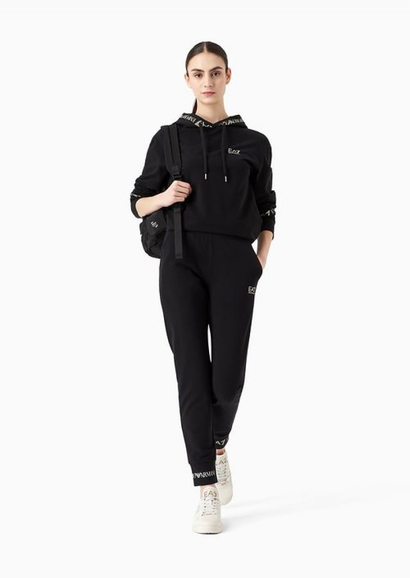 Black Emporio Armani Stretch Cotton Tracksuit | EA7-SN59626