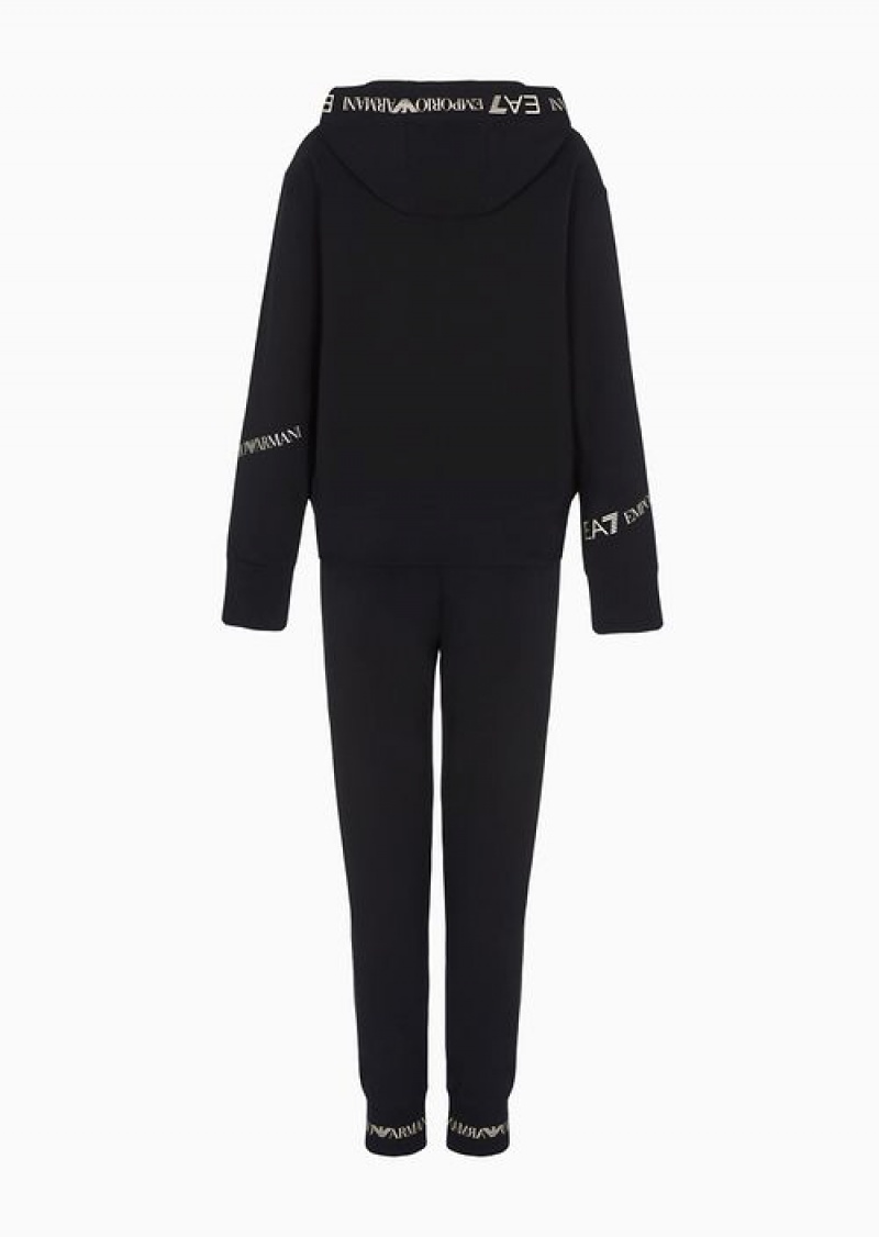 Black Emporio Armani Stretch Cotton Tracksuit | EA7-SN59626