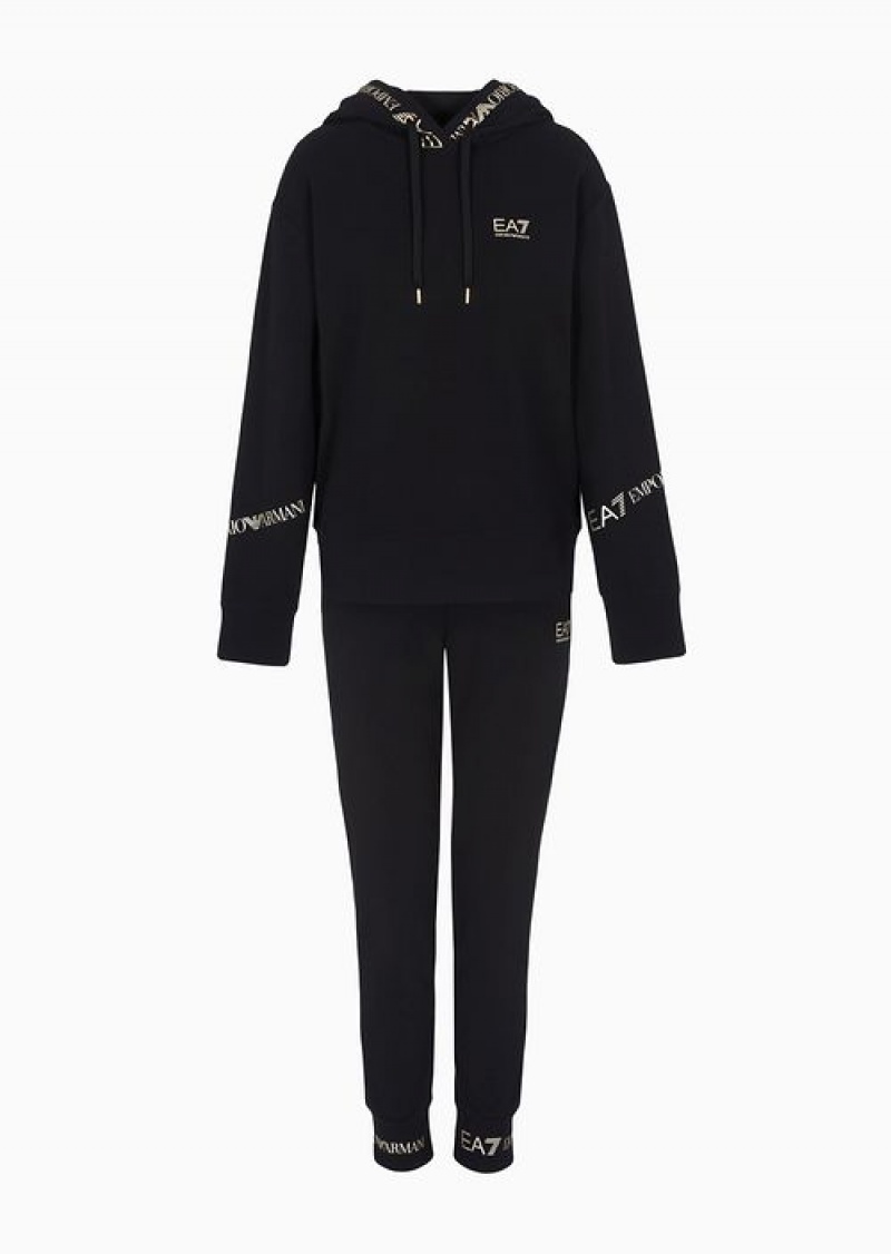 Black Emporio Armani Stretch Cotton Tracksuit | EA7-SN59626